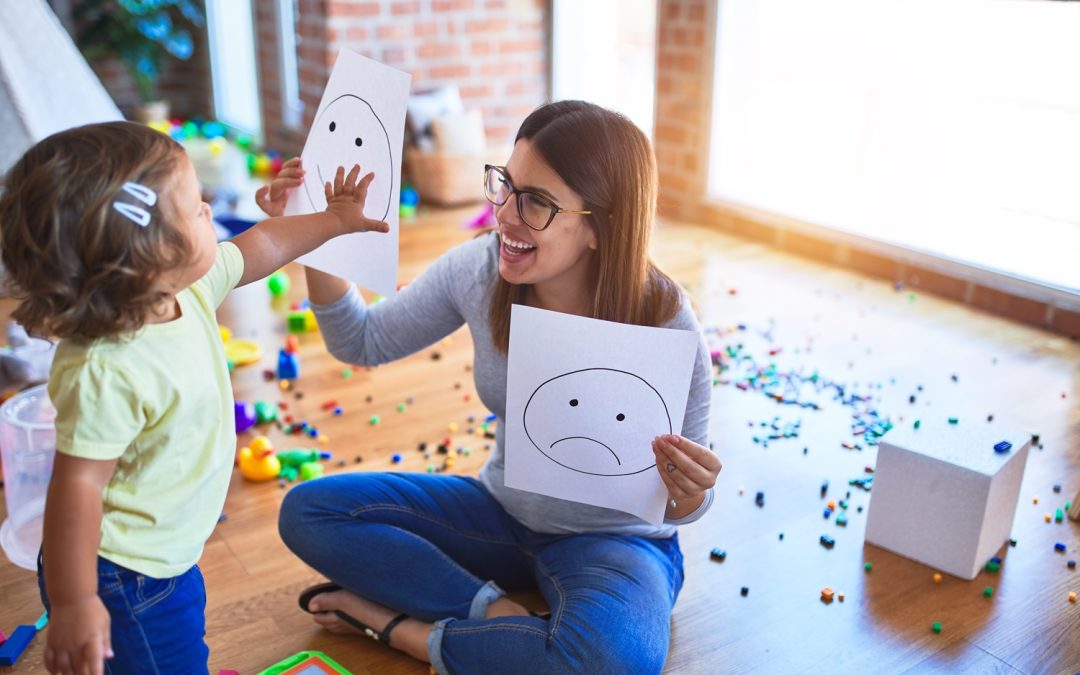 therapist helping child express emotions